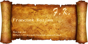 Francsek Kozima névjegykártya